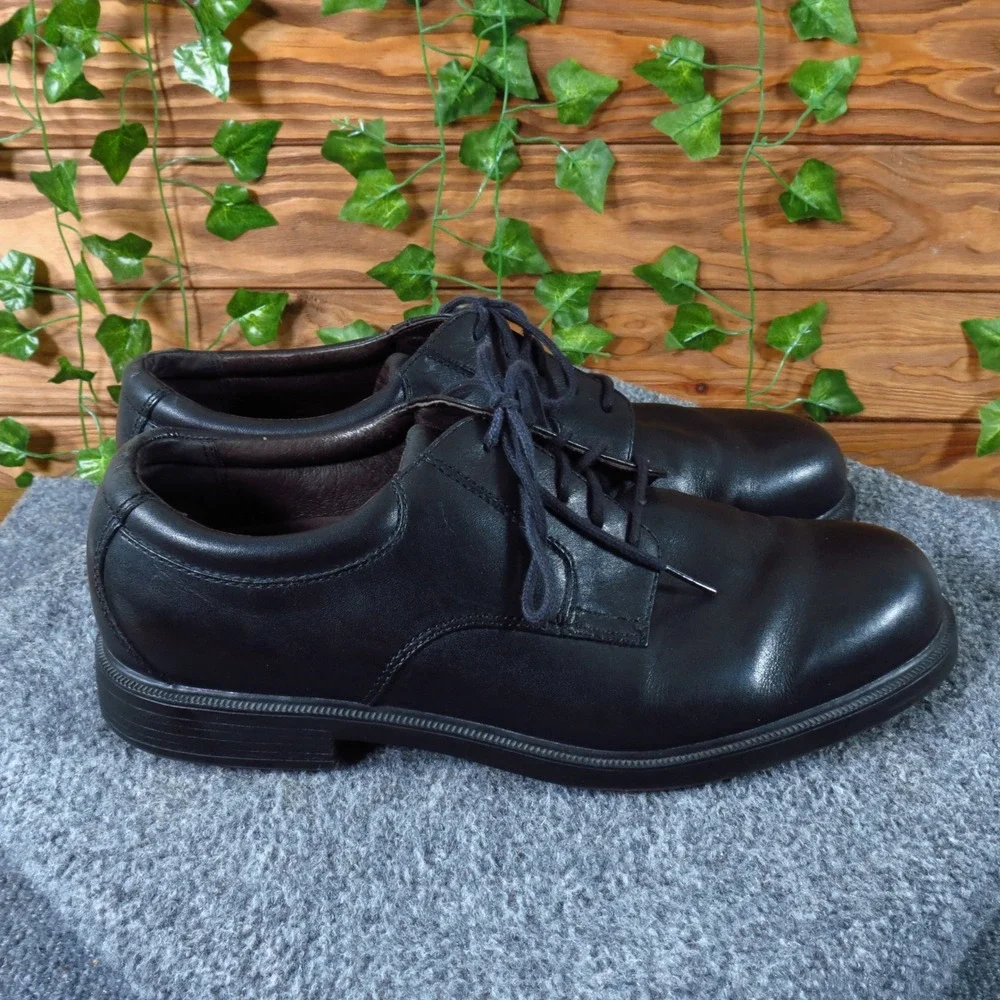 Rockport Margin Men Oxford‎ Size 10 Office Professional Dress Shoe Black Leather